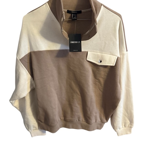 Forever 21 Brown and Cream Sweater - Picture 1 of 3